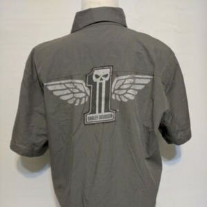 Harley Davidson Skull with Wings Shirt Men's XXL